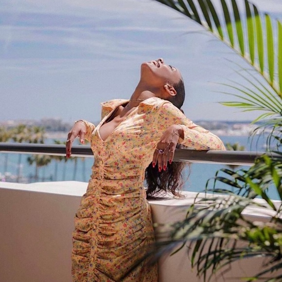 STEFANIA VAIDANI FLORAL MIDI DRESS YELLOW - Picture 3 of 8